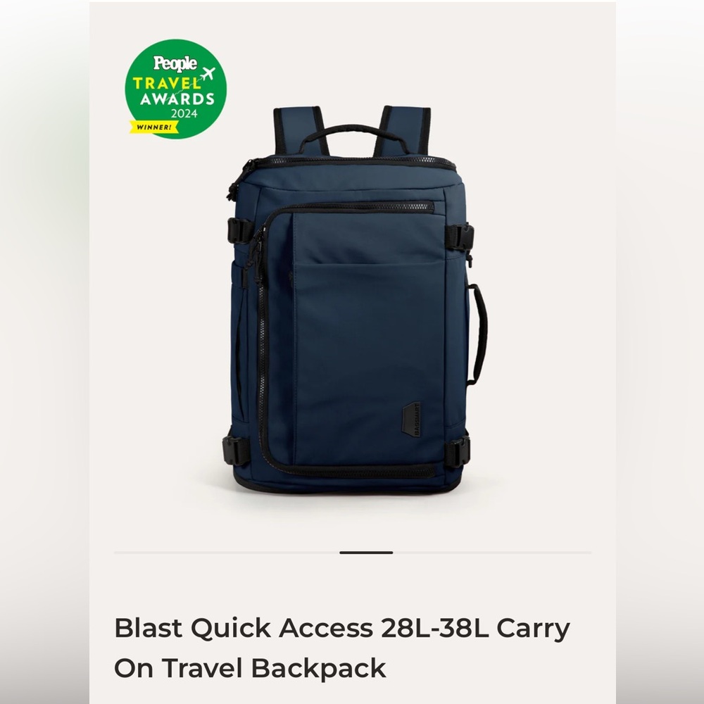 Bagsmart Blast Quick Access 28L Carry On Travel Backpack- NAVY BLUE